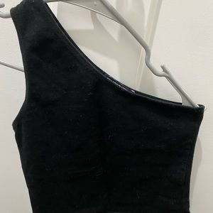 Brandy Melville One-Shoulder Black Top